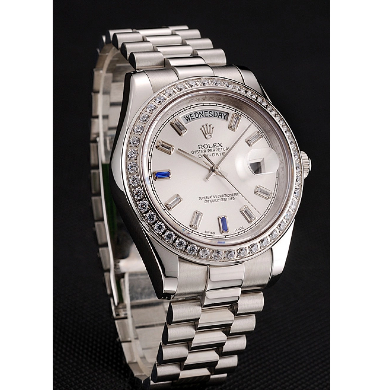 Good Copy Rolex Watches Steel Bracelet Swiss 1454109 Diamonds Day-Date Bezel Rolex Staineless 0514